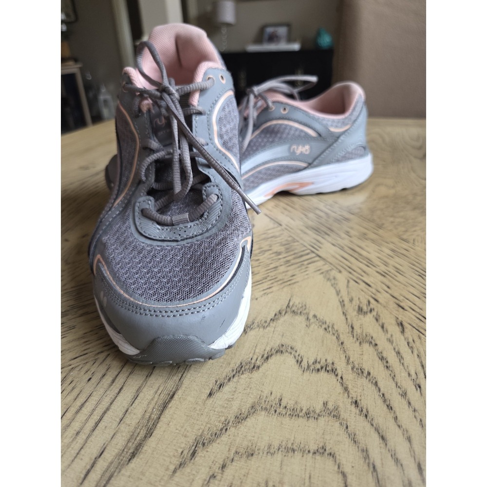 Ryka Impulse Women's Walking Sneakers Size 9W Grey Pink Rubber Sole Memory Foam
